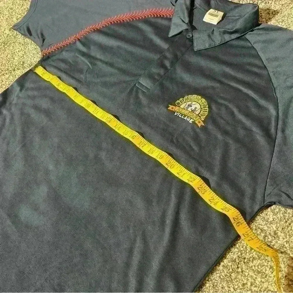 Cooperstown All Star Village Men 2XL Polo Shirt Baseball Red Stitch Navy - Picture 4 of 9